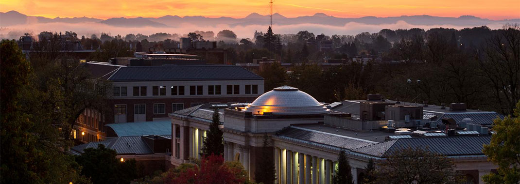Oregon State University Campus at sunset